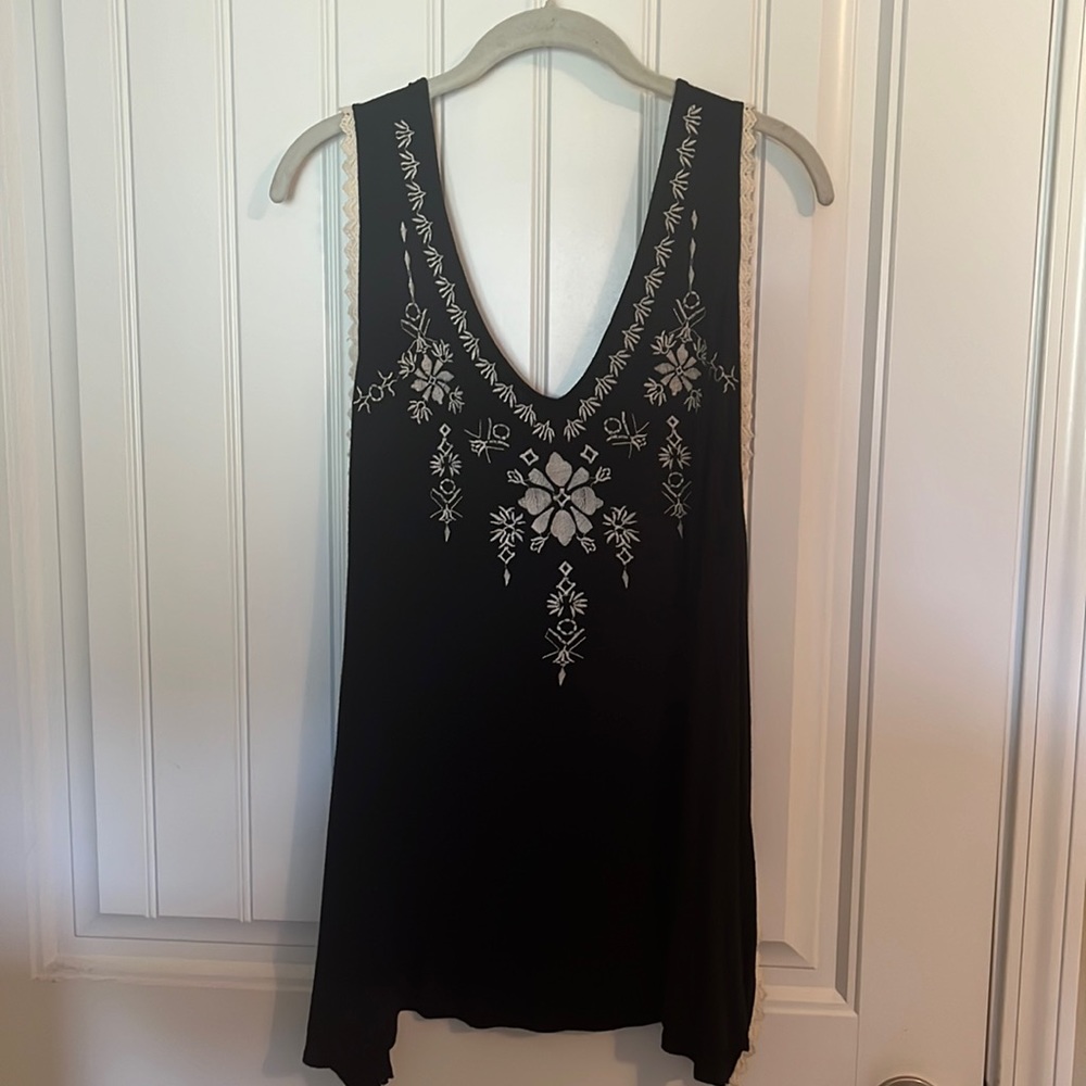 Black boho tank